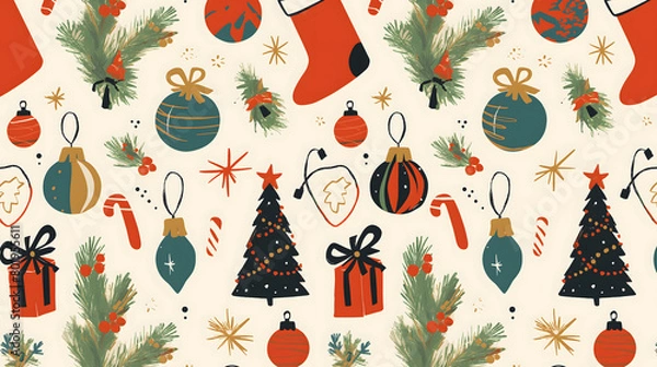 Obraz christmas seamless pattern
