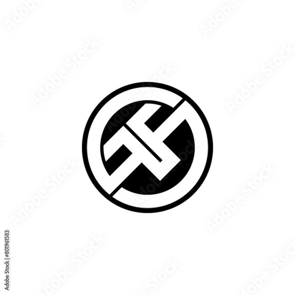 Fototapeta ffs lettering initial monogram logo design