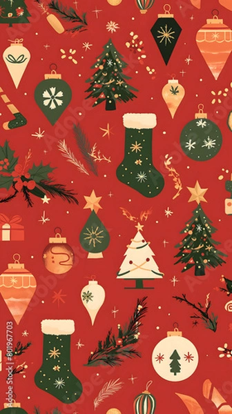 Obraz christmas seamless pattern