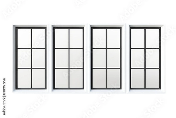 Fototapeta Monochrome Trio of Architectural Portals. On a White or Clear Surface PNG Transparent Background.