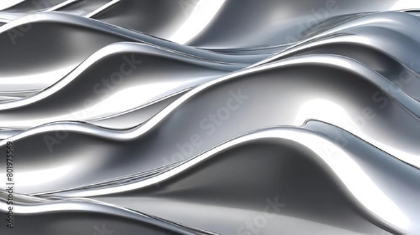 Fototapeta Chrome Metal Wave Background