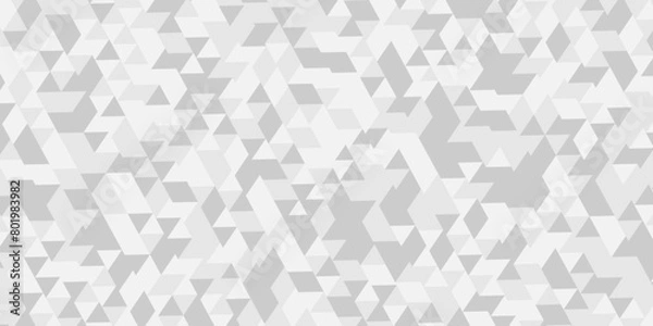 Fototapeta Seamless geometric pattern square shapes low polygon backdrop background. Abstract geometric wall tile and metal cube background triangle wallpaper. Gray and white polygonal background.