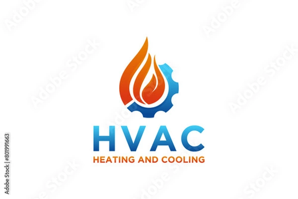 Obraz HVAC logo design, heating ventilation and air conditioning, HVAC logo.