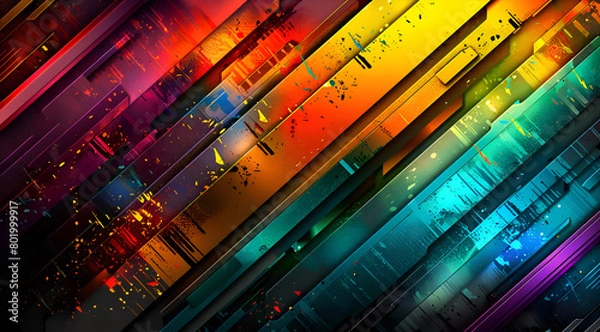 Fototapeta wielobarwne, geometryczne kształty i linie