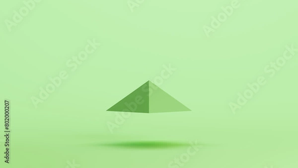 Fototapeta Green mint pyramid face geometric shape solid structure prism background 3d illustration render digital rendering