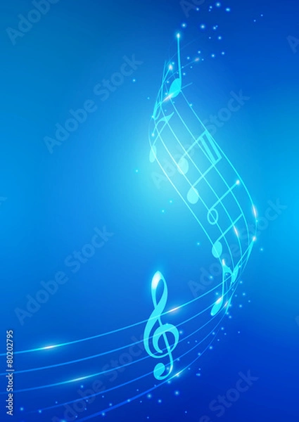 Fototapeta Abstract Music Notes Vector Background