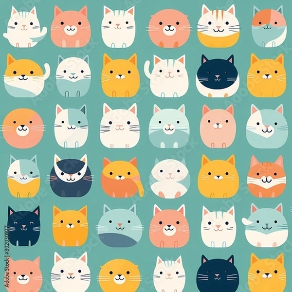 Fototapeta seamless pattern with cats