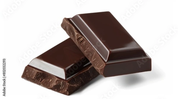 Obraz Assorted Dark Chocolate Pieces Close-Up isolated in white background