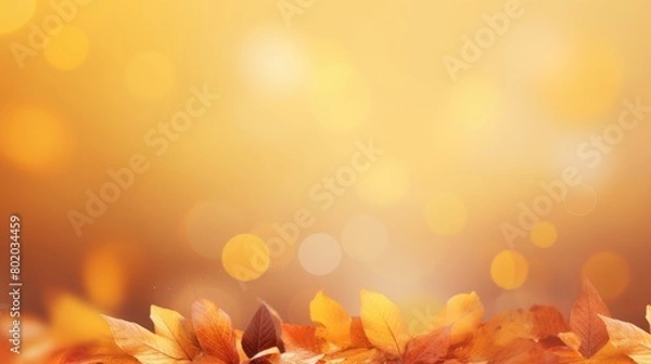 Obraz Bright yellow autumn leaves on a light background.