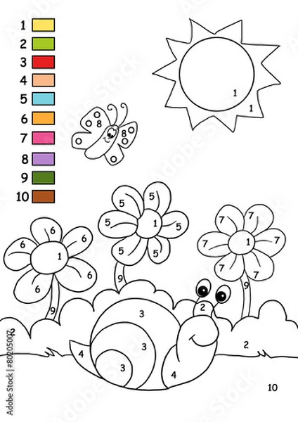 Obraz gioco da colorare lumaca