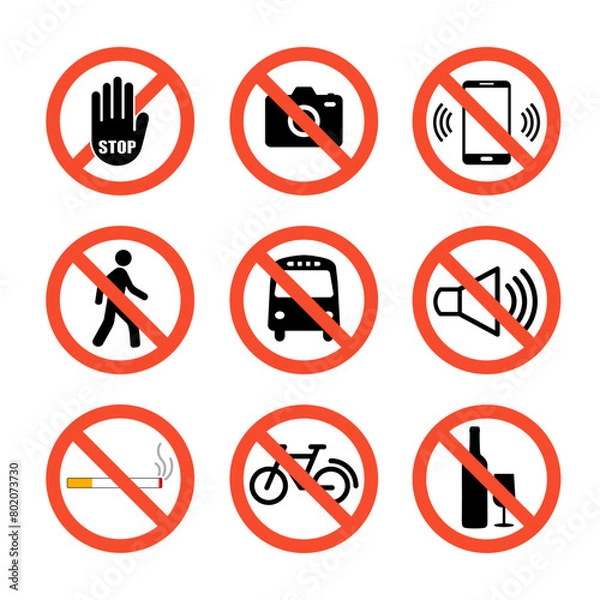 Obraz Prohibited No Stop 9 Sign