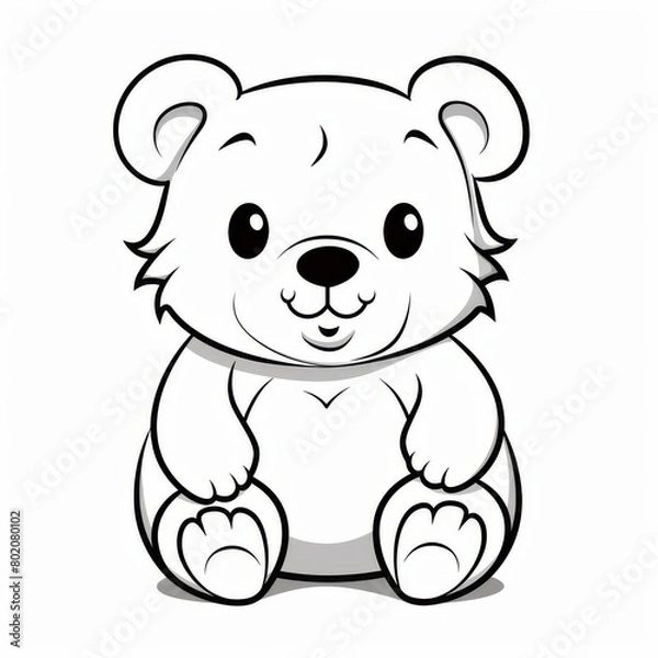 Fototapeta Cute Bear Cub Illustration