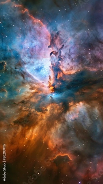 Obraz A nebula with a calming color palette and smooth gradients, creating a peaceful desktop background