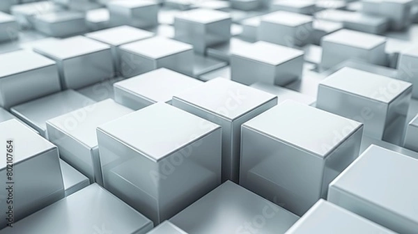 Fototapeta Minimalist Business Strategy: A 3D rendering of minimalist business strategies