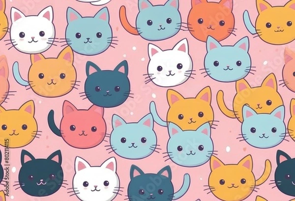 Obraz a wallpaper with a blue and pink cat on it
