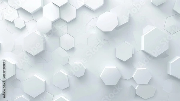 Obraz Abstract Vector Banner Design with White Background and Modern Hexagon Pattern