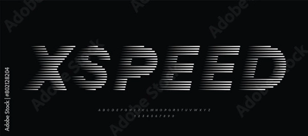 Obraz Alphabet Fonts with Abstract Lines Pattern