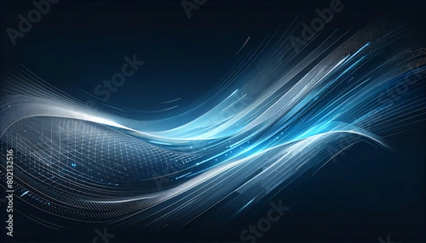 Obraz Futuristic Blue and White Mesh Gradient Design