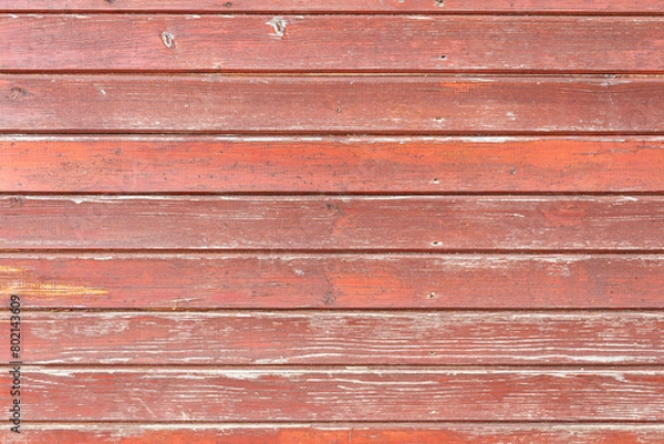 Obraz red wooden wall close  up view