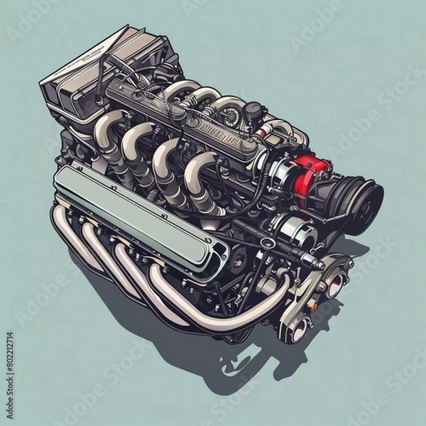 Obraz car engine illustration .