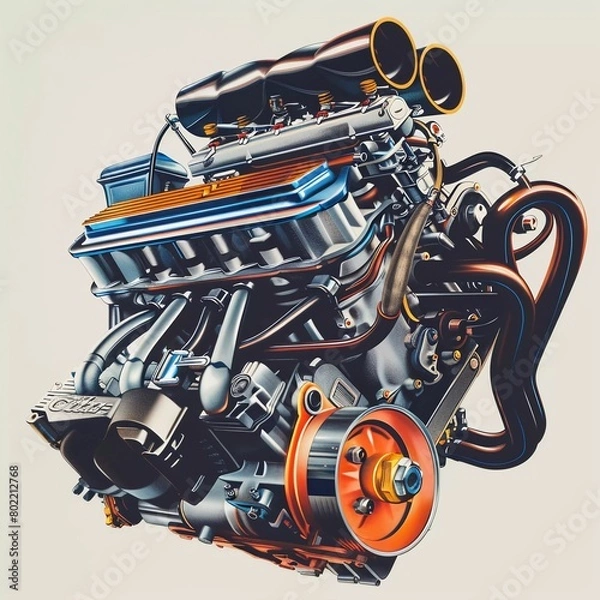 Obraz car engine illustration .