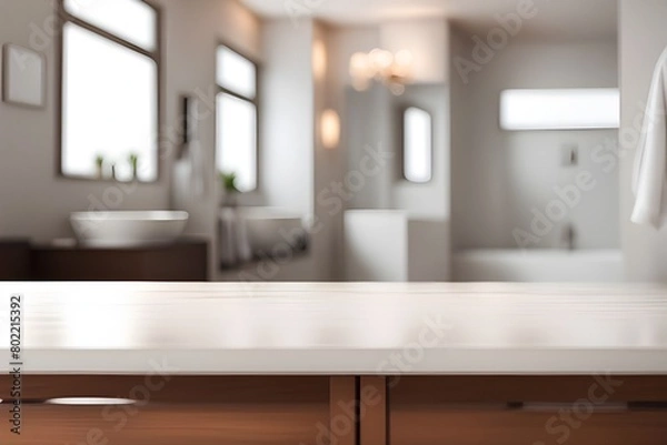 Fototapeta empty table in bathroom 