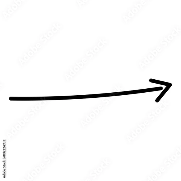 Fototapeta A black drawing of a curved arrow pointing upwards - stock vector svg