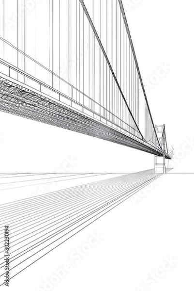 Fototapeta ascii art of a suspension bridge