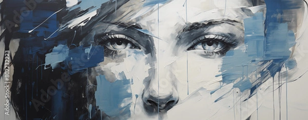 Obraz abstrakcyjny portret kobiecych oczu