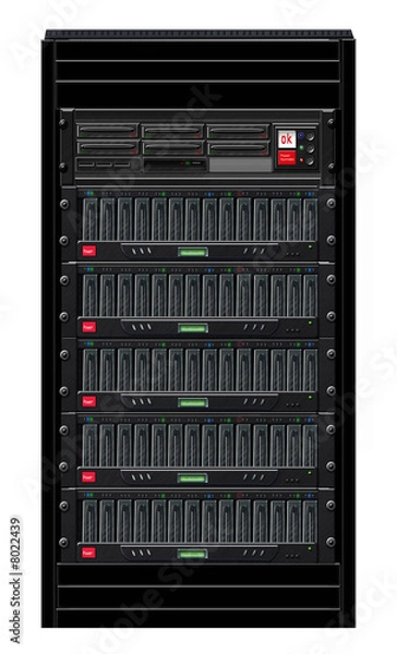 Fototapeta Black Computer Server Cabinet