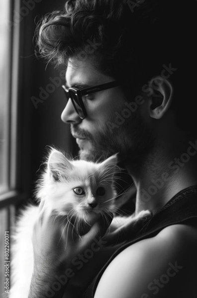 Obraz Bond between cat and owner