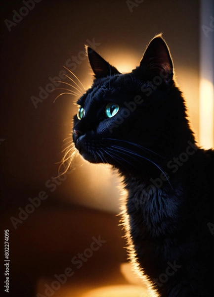 Fototapeta Morgana's Feline Shadow Form
