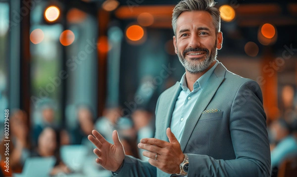 Obraz Mature Businessman with a Confident Smile