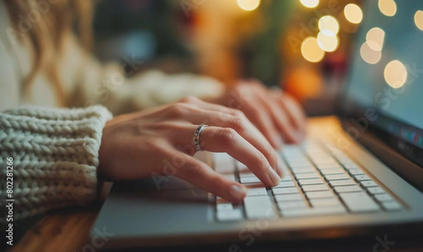 Fototapeta Professional Working at a Modern Computer Desk