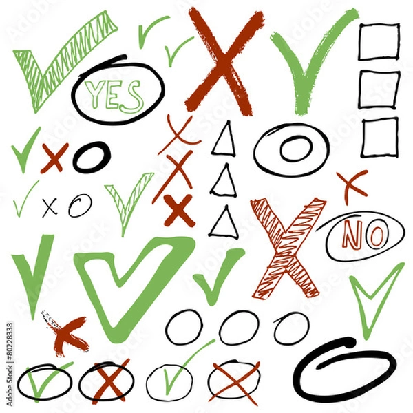 Obraz Hand drawn check mark buttons.