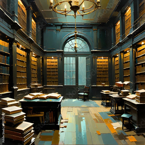 Obraz library in the library