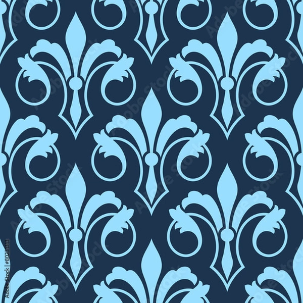 Fototapeta Stylized scrolling seamless Fleur de Lys pattern