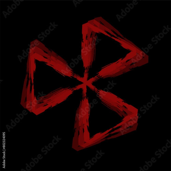 Obraz Vector black red abstract op-art art element. Optics, visual arts, artistic elements, spirals.