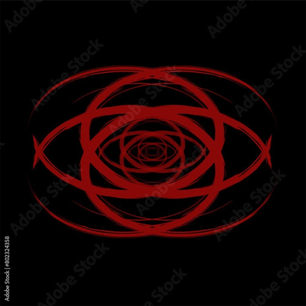 Obraz Vector black red abstract op-art art element. Optics, visual arts, artistic elements, spirals.