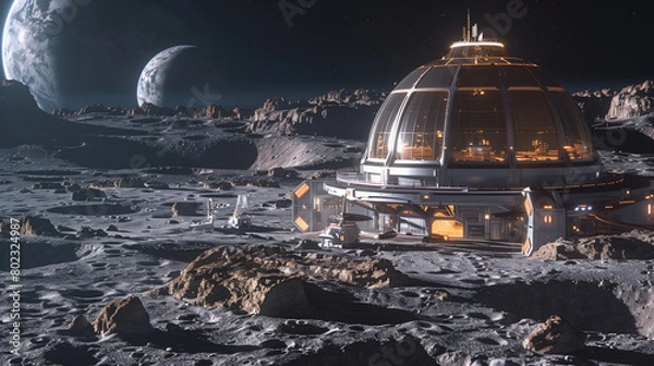 Fototapeta concept Moon base