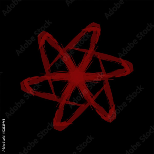 Obraz Vector black red abstract op-art art element. Optics, visual arts, artistic elements, spirals.