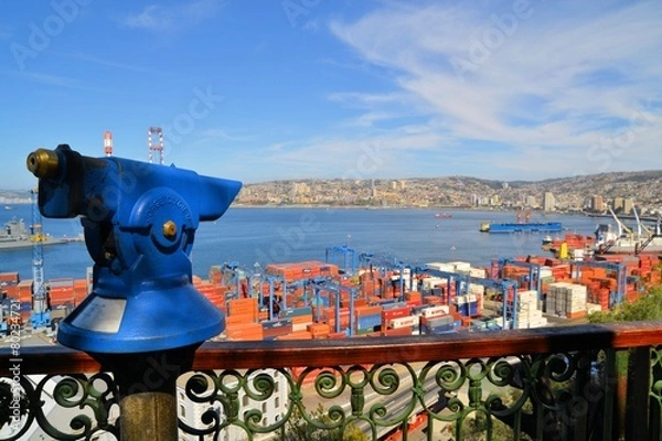 Obraz Panoramic view on Valparaiso Harbor, Chile