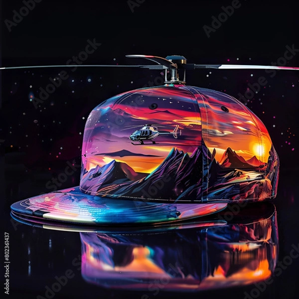 Fototapeta cap with bright print