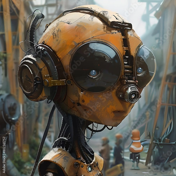 Fototapeta sad old robot