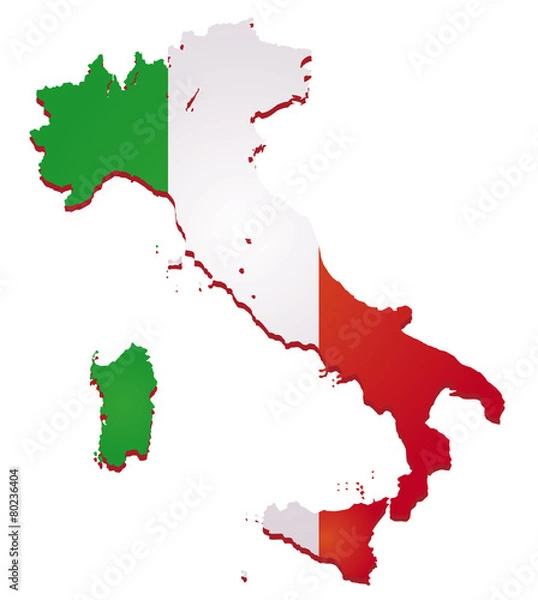 Fototapeta Italy flag map vector image