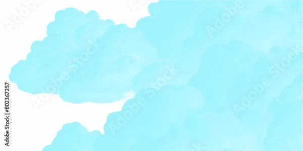 Fototapeta Blue watercolor background for your design, watercolor background concept. Blue watercolor background for textures backgrounds and web banners design. Grunge wallpaper of blue sky with white clouds.
