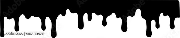 Obraz Drip border. Dripping liquid. Flow of paint. Flowing paint, stains. Hand drawn vector illustration.