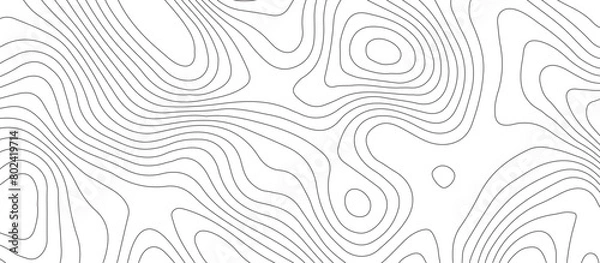 Fototapeta White background topography contour map with black curve lines .luxury topographic wavy pattern and geographic grid map design .
