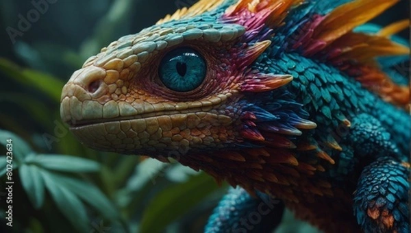 Fototapeta fantasy colored lizard