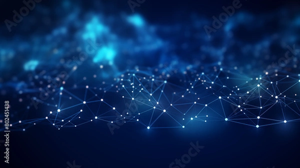 Fototapeta digital and technology wave blue abstract background